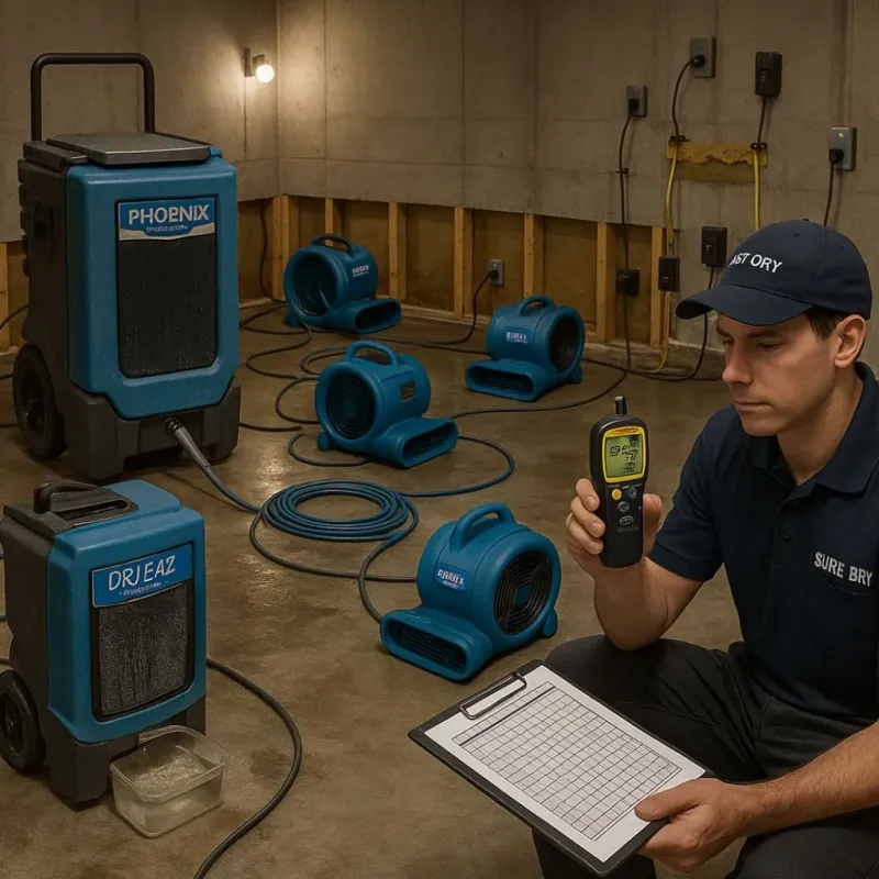 Structural Drying and Dehumidification process in Tamiami, FL